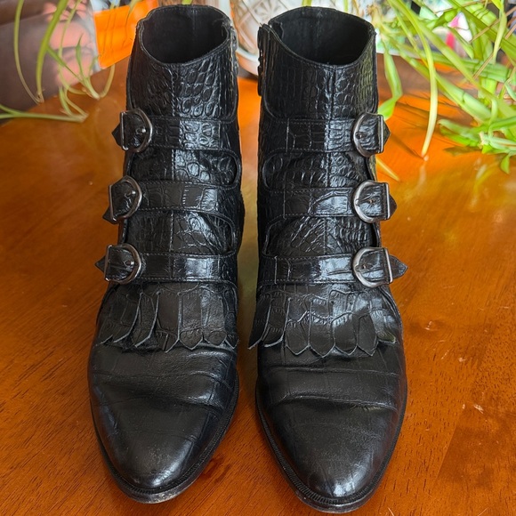 Modern Vice Shoes - Modern Vice Black Jett Croc Ankle Boots *Special Edition (Seen on Mickey - Love)